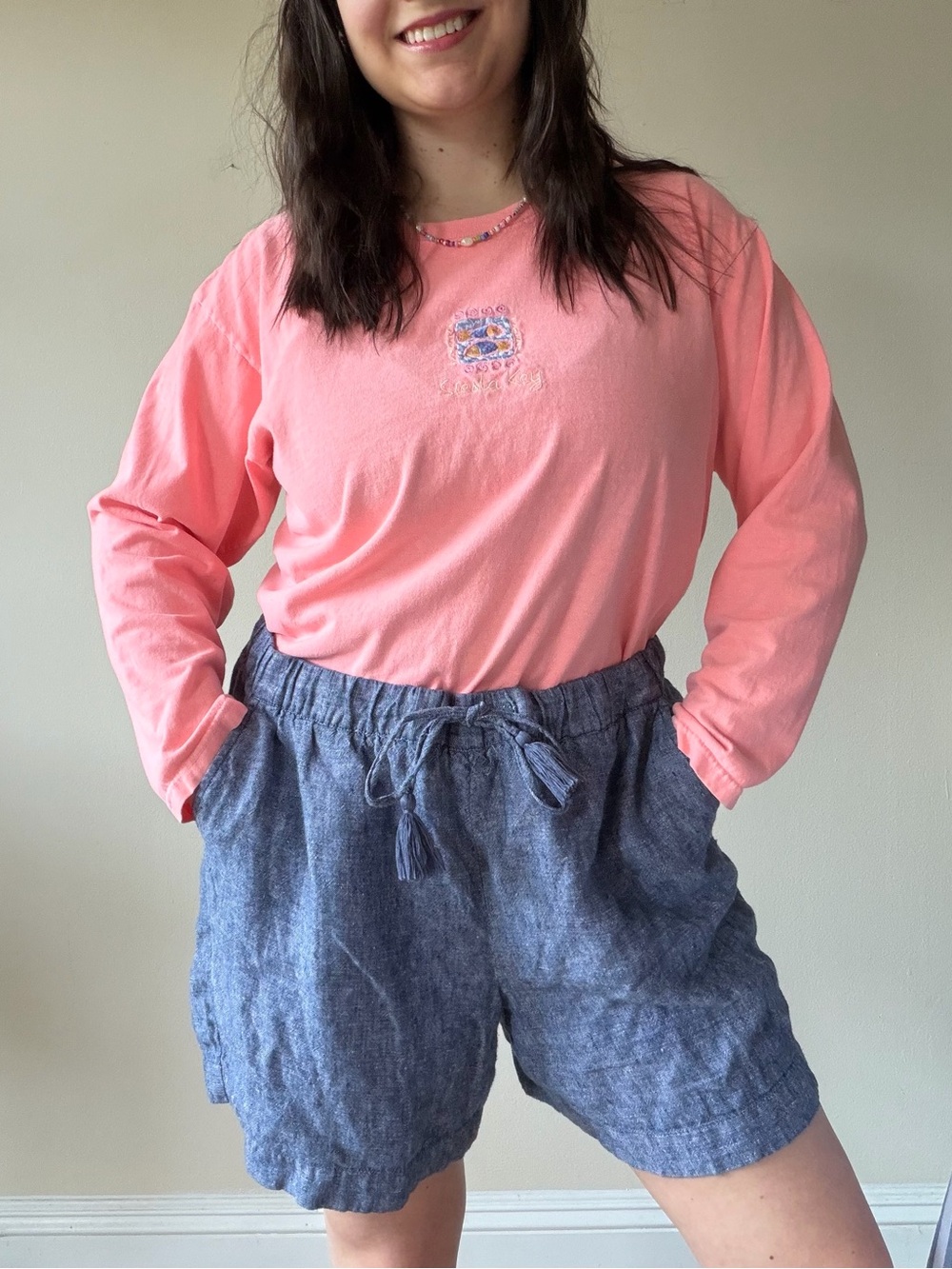 Talbots Blue Heathered Linen Shorts